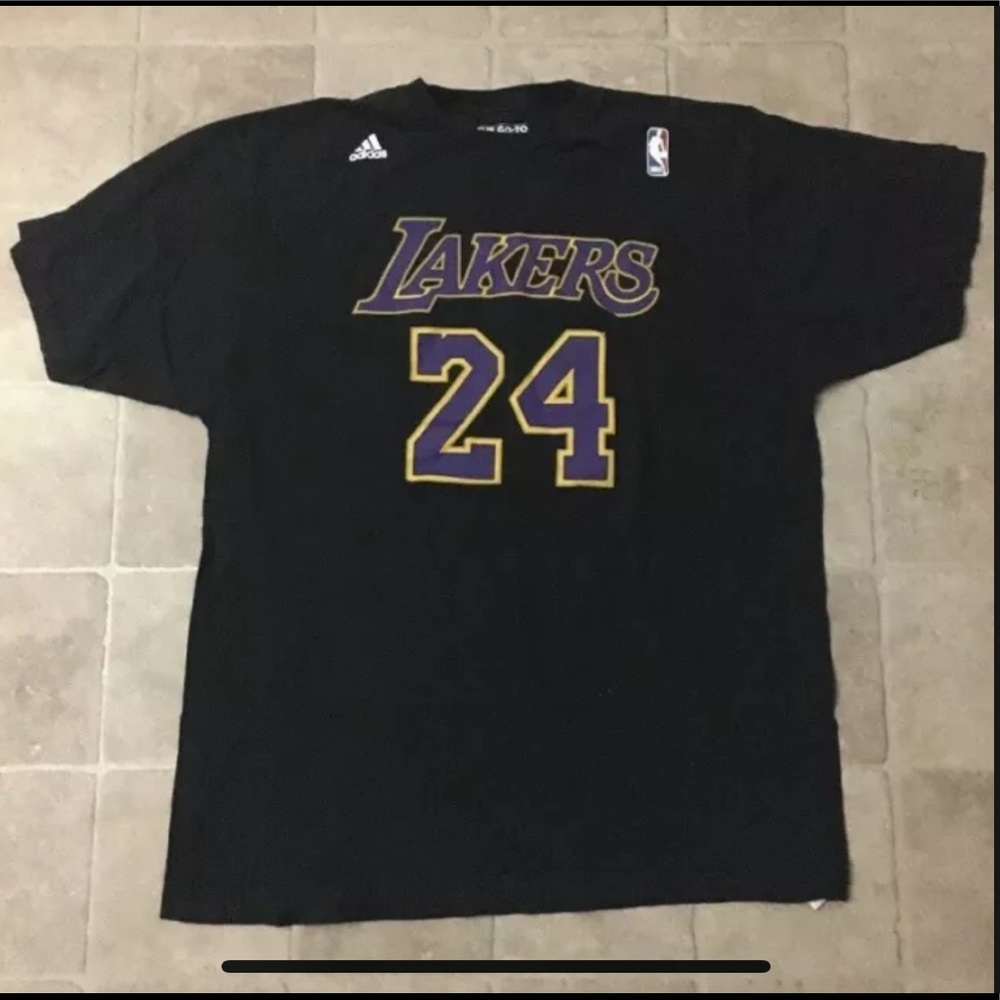 Kobe Bryant Adidas Go To Lakers Black T Shirt XL